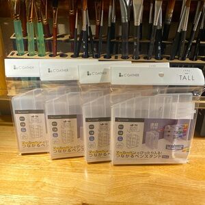 C-Gather, Japan - Clear Pen Stands or office storage (Lot of 4)